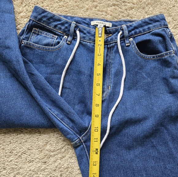 Pacsun blue jeans distressed jogger draw string womens 28 - Picture 8 of 10